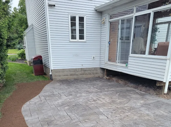 Stamped concrete walkway poured and finished in DFW